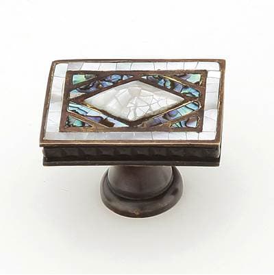 Schaub and Company Avalon Bay,rectangle Knob,imperial Shell and Mother of Pearl Inlaid On Solid...