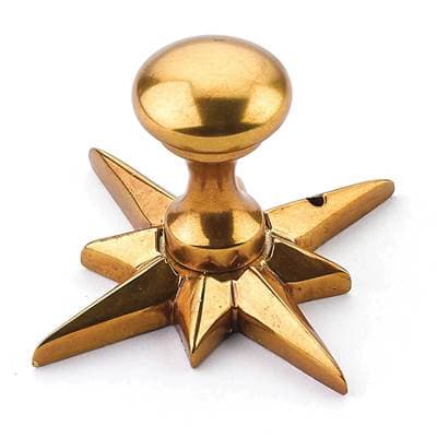 Schaub and Company Knob with Star Backplate, Paris Brass, 11/16'' Dia