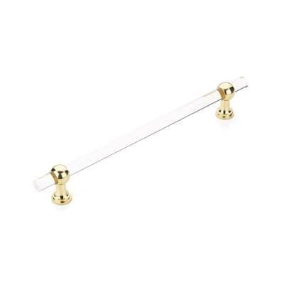 Schaub and Company Appliance Pull, Non-adjustable Clear Acrylic, Polished Brass, 12'' Cc -...