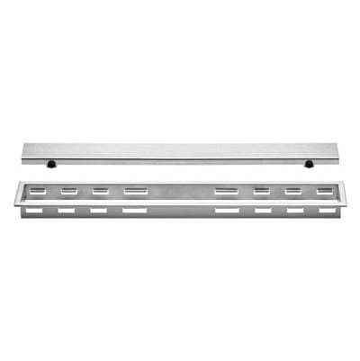 Schluter Kerdi-Line 1-1/8'' Frame 20'' Solid Grate - Brushed Stainless Steel | Brushed Stainless Ste