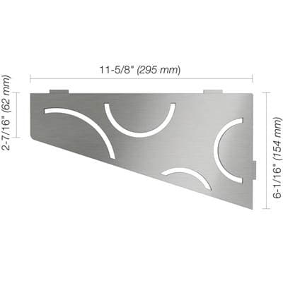 Schluter Shelf Quadrilat Corner Curve Brush Stn Steel - Brushed Stainless Steel | Brushed Stainless  by Schluter