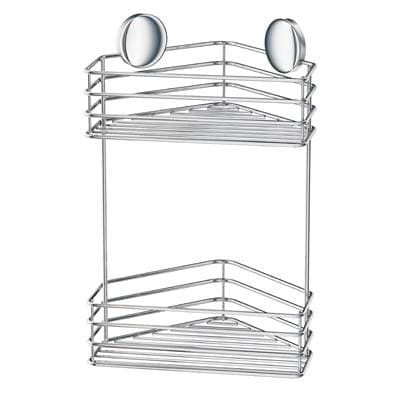 Smedbo Beslagsboden Double Corner Shower Basket - Polished Chrome On Stainless Steel