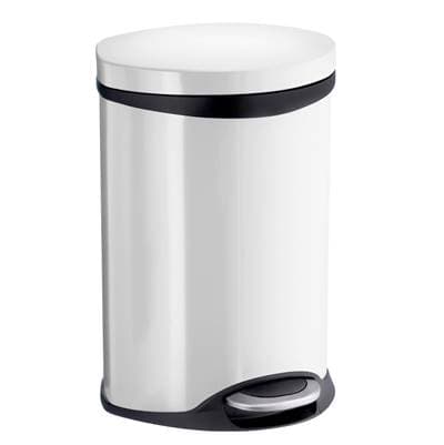 Smedbo Step Trash Bin - Stainless Steel/white - 1 1/2 Gallon - White by Smedbo