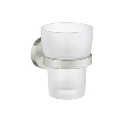 Smedbo Home Holder W/ Frosted Glass Tumbler - Brushed Nickel by Smedbo