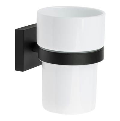 Smedbo Holder with Porcelain Tumbler - Matte Black