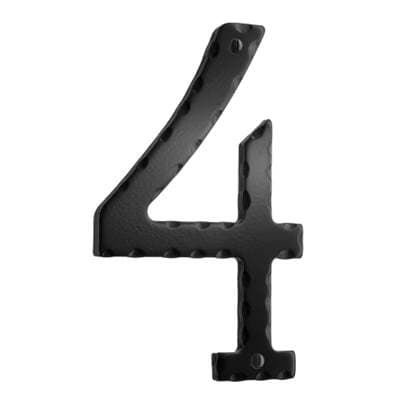 Smedbo Decorative Wrought Iron 6'' House Numeral 4 - Black
