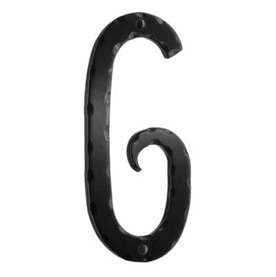 Smedbo Decorative Wrought Iron 6'' House Numeral 6 - Black