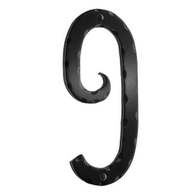 Smedbo Decorative Wrought Iron 6'' House Numeral 9 - Black by Smedbo