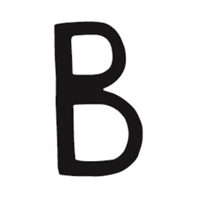 Smedbo Decorative Wrought Iron 4 3/4'' Letter B - Black