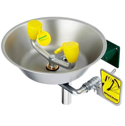 Speakman Traditional Series Eye and Face Wash Stainless Steel Bowl Wall Mount System with P-Trap - Polished Chrome by Speakman