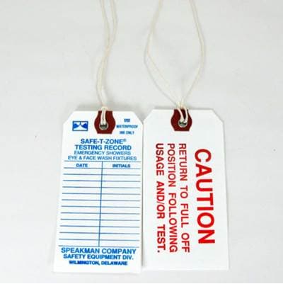 Speakman Maintenance Tags for Safety Products - N A by Speakman
