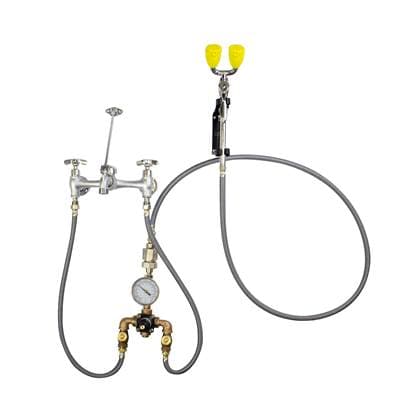 Speakman Eyesaver Service Sink Eyewash Faucet with Eyewash Thermostatic Mixing Valve - Rough Chrome Plated