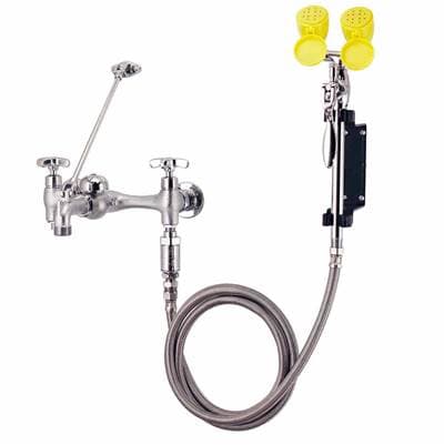 Speakman Eyesaver Service Sink Eyewash Faucet with Eyewash Thermostatic Mixing Valve - Rough Chrome Plated