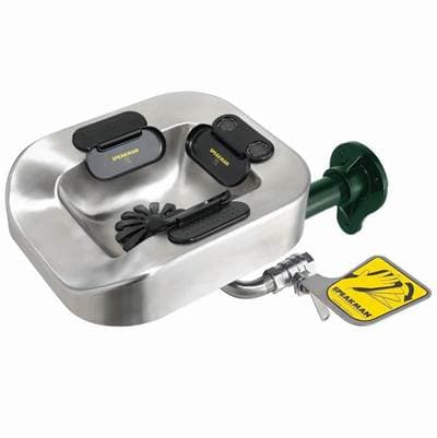 Speakman Optimus Eye And Face Wash Stainless Steel Bowl Wall Mount System with P-Trap & SPV