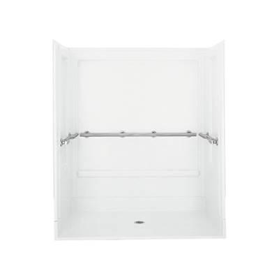 OC-S-63 63-1/2'' x 39-5/8'' roll-in shower stall with grab bars by Sterling Plumbing
