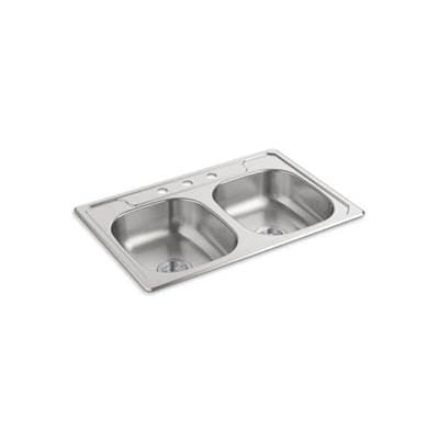 Sterling Plumbing Middleton Top-mount Double-equal Kitchen Sink, 33'' X 22'' X 6''