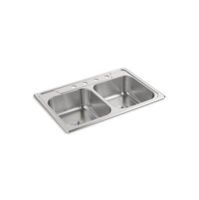 Sterling Plumbing Middleton Top-mount Double-equal Kitchen Sink, 33'' X 22'' X 7''