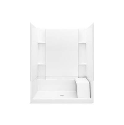 Accord 60-1/4'' x 36'' x 74-1/2'' shower stall with seat and center drain by Sterling Plumbing