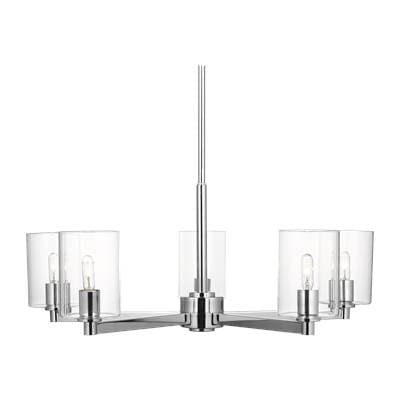 Visual Comfort Studio Collection Fullton 5-Light Chandelier in Chrome with Clear Glass Bulb(s)... by Visual Comfort Studio Collection