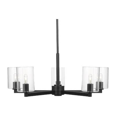 Visual Comfort Studio Collection Fullton 5-Light Chandelier in Midnight Black with Clear Glass... by Visual Comfort Studio Collection
