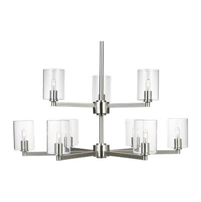Visual Comfort Studio Collection Fullton 9-Light Chandelier in Brushed Nickel with Clear Glass... by Visual Comfort Studio Collection