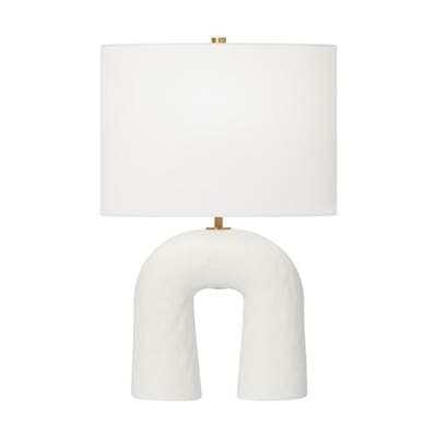 Visual Comfort Studio Collection Aura Small Table Lamp Matte White Ceramic Bulbs Included - Matte...