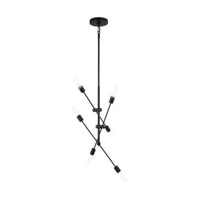 Axis Six Light Medium Chandelier Midnight Black
