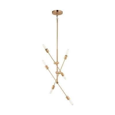 Axis Six Light Medium Chandelier Satin Brass by Visual Comfort Studio Collection