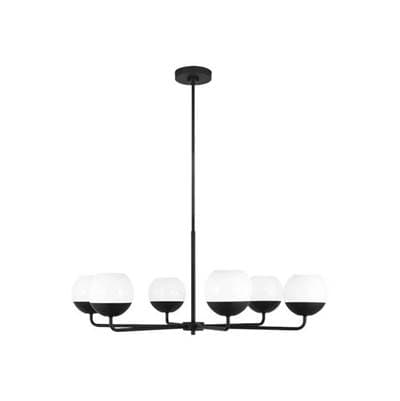 Visual Comfort Studio Collection Alvin Six Light Chandelier - Midnight Black