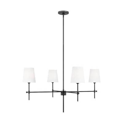 Visual Comfort Studio Collection Baker Four Light Large Chandelier - Midnight Black