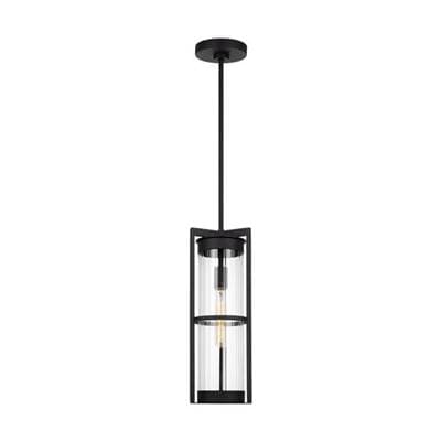 Visual Comfort Studio Collection Alcona One Light Outdoor Pendant Lantern - Black