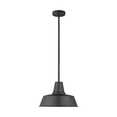 Visual Comfort Studio Collection Barn Light One Light Outdoor Pendant Black Bulbs Included