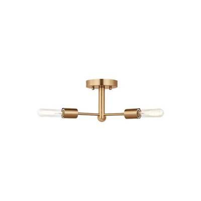 Axis Three Light Semi-Flush Mount Satin Brass by Visual Comfort Studio Collection