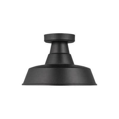Visual Comfort Studio Collection Barn Light One Light Outdoor Flush Mount Black Bulbs Included -...