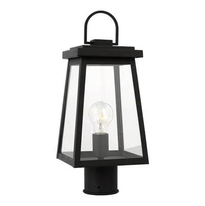 Visual Comfort Studio Collection Founders Post Lantern in Black Frosted Bulb