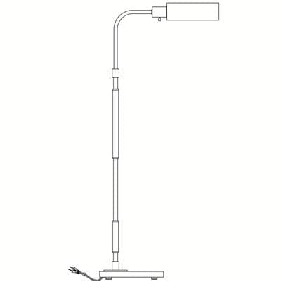 Visual Comfort Studio Collection Kenyon Task Floor Lamp Aged Iron Bulbs Included