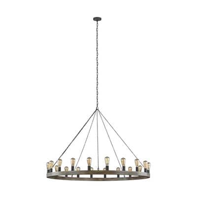 Visual Comfort Studio Collection Avenir Large Chandelier Weathered Oak Wood / Antique Forged Iron...