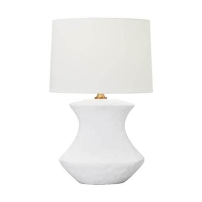 Visual Comfort Studio Collection Bone Table Lamp Matte White Ceramic Bulbs Included - Matte White...