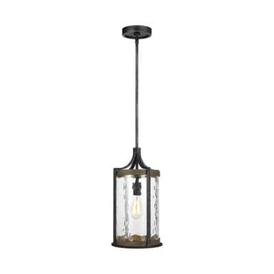 Visual Comfort Studio Collection Angelo Pendant Distressed Weathered Oak / Slate Grey Metal -...