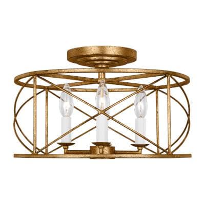 Visual Comfort Studio Collection Beatrix Medium Semi-flush Mount - Antique Gild