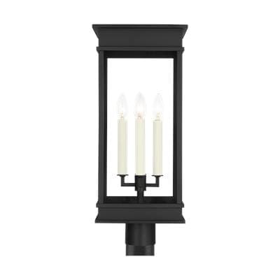 Visual Comfort Studio Collection Cupertino Large Post Lantern - Textured Black