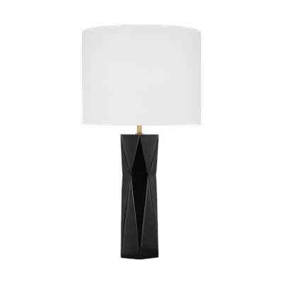 Visual Comfort Studio Collection Fernwood Medium Table Lamp Gloss Black Bulbs Inc