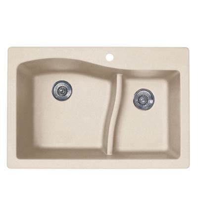 Swan Qzls-3322 22 X 33 Granite Drop in Double Bowl Sink - Granito by Swan