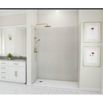 TSMK84-3662 36 x 62 x 84 Swanstone Traditional Subway Tile Glue up Shower Wall Kit in Birch by Swan