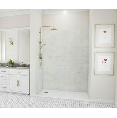 TSMK84-3662 36 x 62 x 84 Swanstone Traditional Subway Tile Glue up Shower Wall Kit in Carrara by Swan