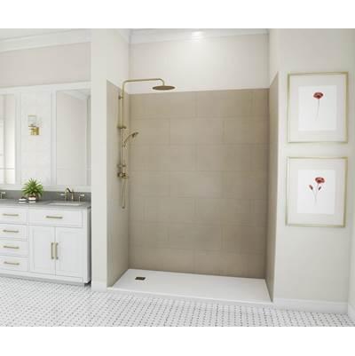 TSMK84-3662 36 x 62 x 84 Swanstone Traditional Subway Tile Glue up Shower Wall Kit in Limestone by Swan