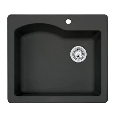 Swan Qzsb-2522 22 X 25 Granite Drop in Single Bowl Sink - Nero