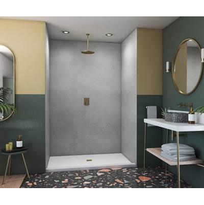 SK-484896 48 x 48 x 96 Swanstone Smooth Glue up Shower Wall Kit in Ash Gray