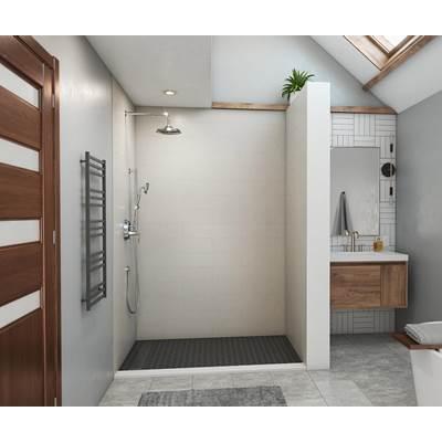 MSMK96-3462 34 x 62 x 96 Swanstone Modern Subway Tile Glue up Shower Wall Kit in Birch by Swan