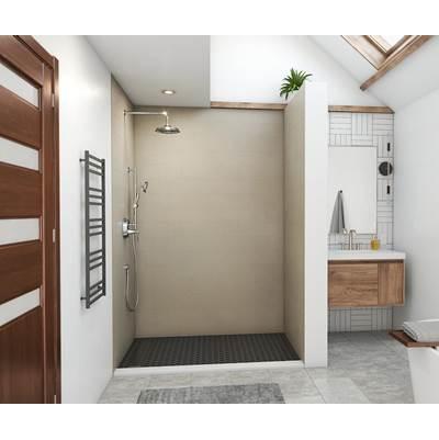 MSMK96-3462 34 x 62 x 96 Swanstone Modern Subway Tile Glue up Shower Wall Kit in Limestone by Swan